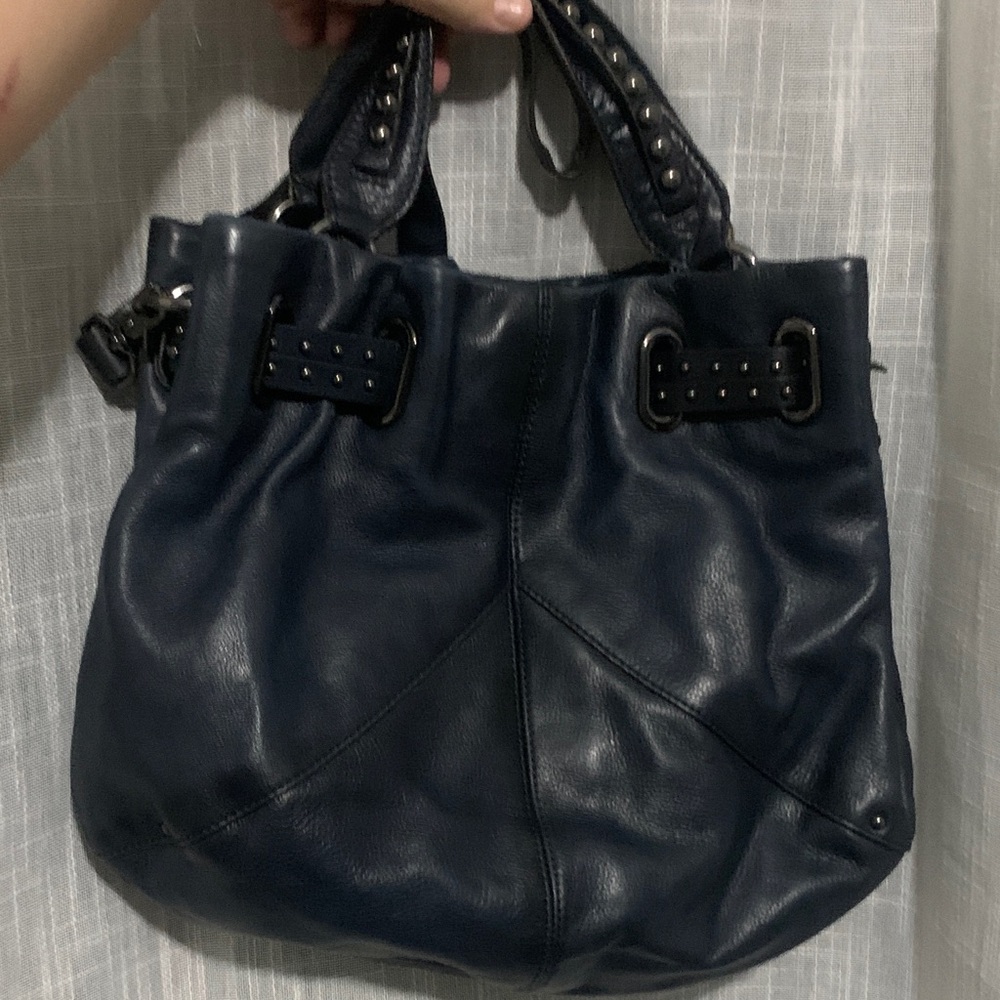 Banana Republic Navy Leather Shoulder Bag